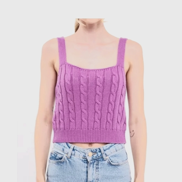 English Factory Cable Knit Tank Top Sz M - Picture 2 of 9